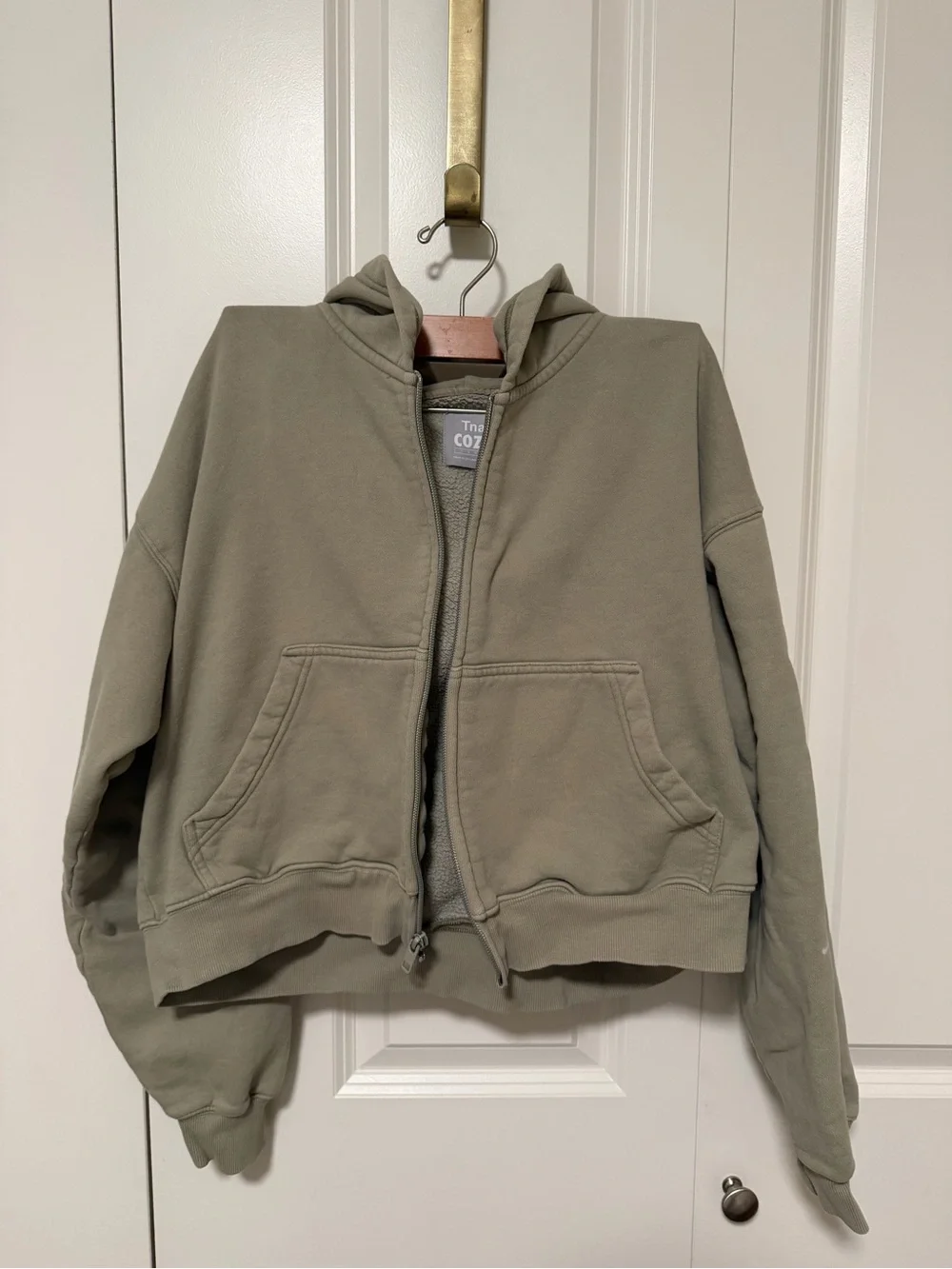 Aritzia Cropped Hoodie in Sage Green